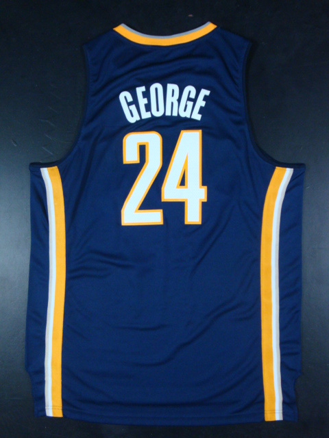  NBA Indiana Pacers 24 Paul George New Revolution 30 Swingman Road Dark Blue Jerseys